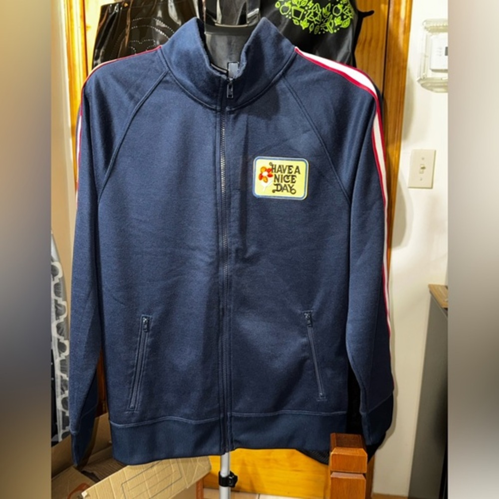 Hollister I Men’s I Zip-Up Track Jacket with Stripes I Custom Patch